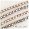 Woven bracelet in ballet pink faceted beads or lustrous glass pearls woven into an antiqued silver band.