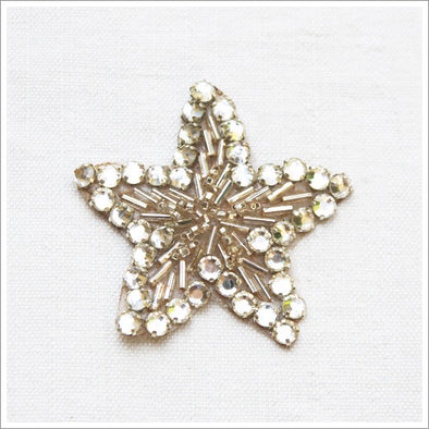 The cutest small bead and rhinestone star appliqué! 